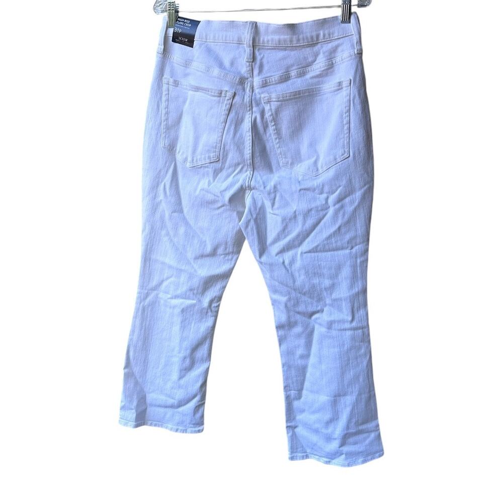 j.crew factory flare crop jeans signature stretch white denim bx545 women p31 - Picture 6 of 10